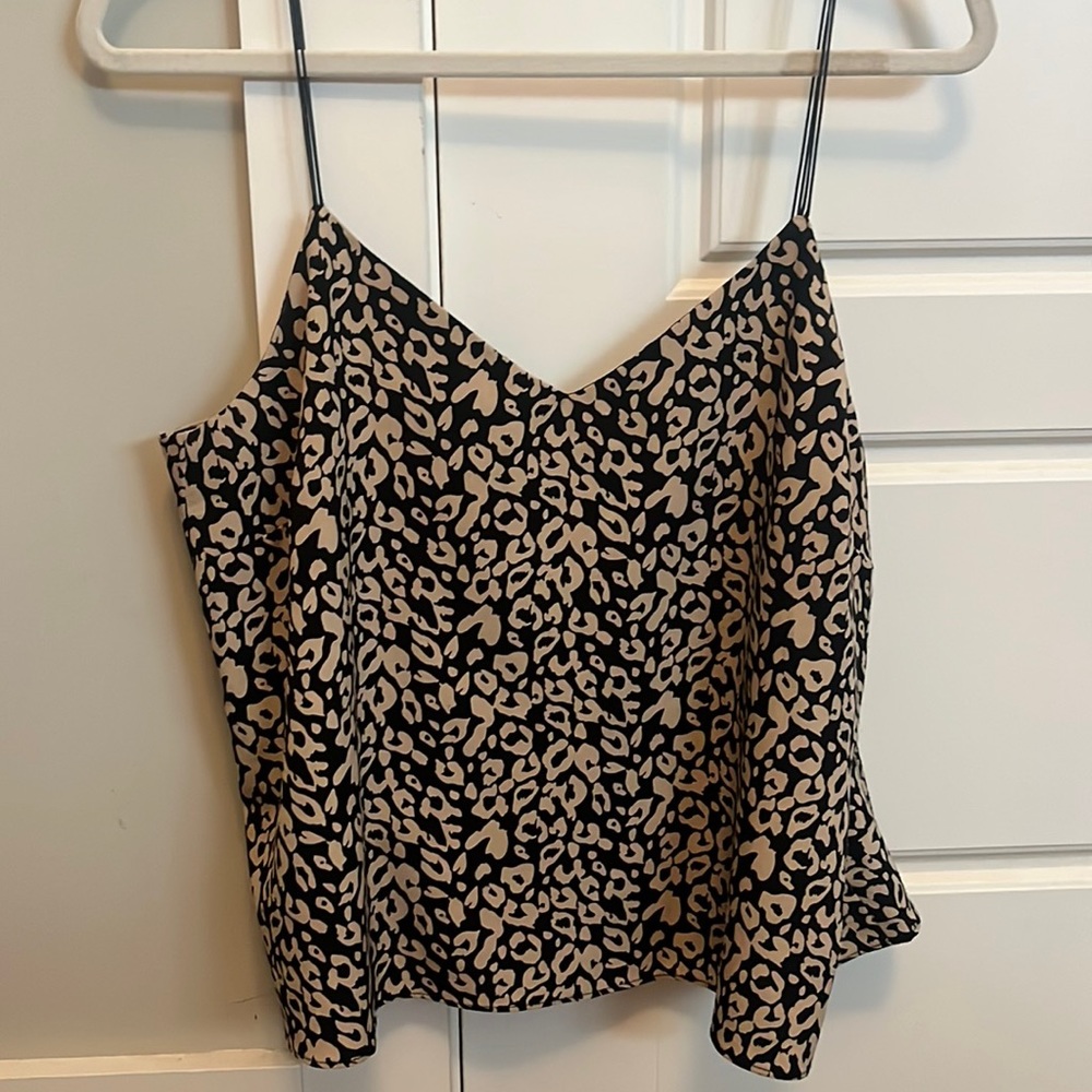 Leopard print black tank